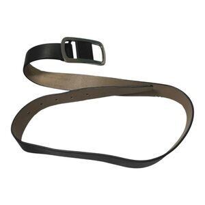 The Limited Black Faux Leather Silver Rectangle Buckle Belt Size Small